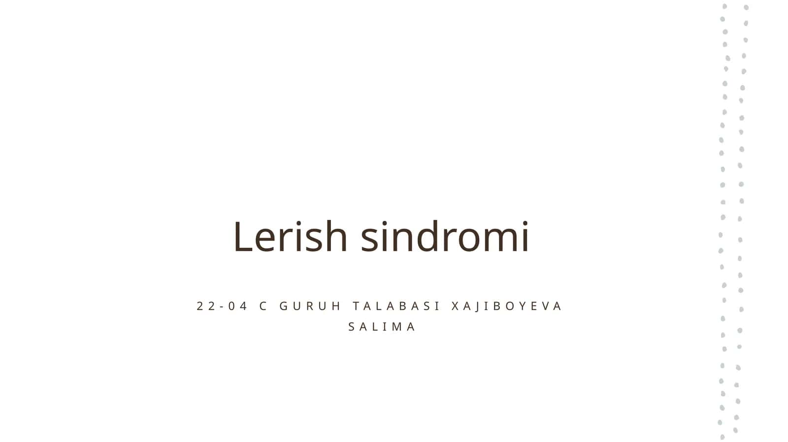 Lerish sindromi