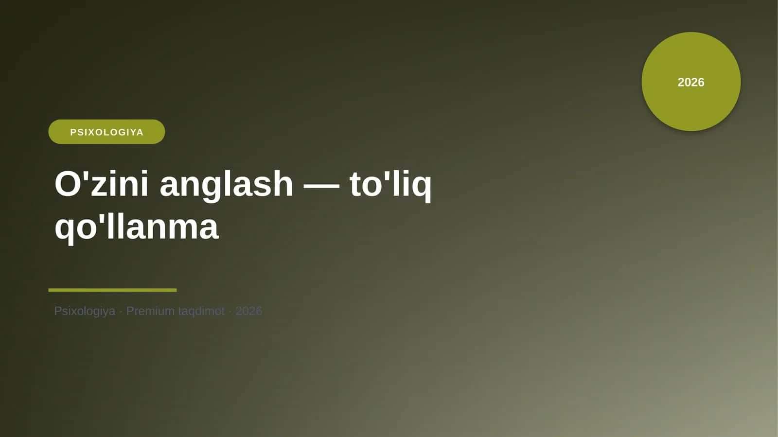 O'zini anglash — to'liq qo'llanma