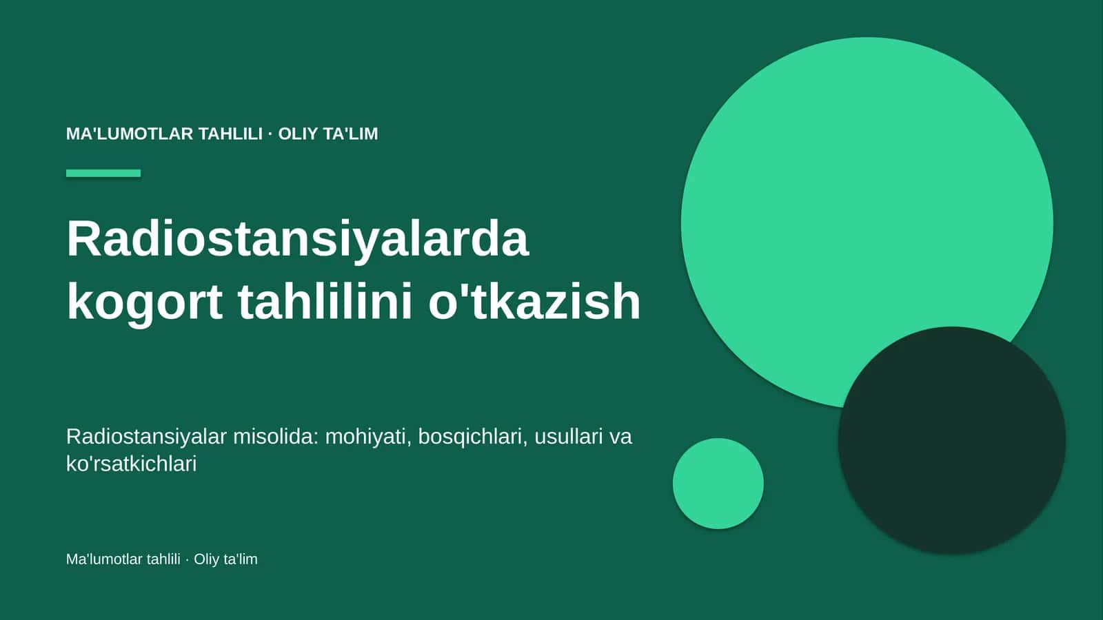 radiostansiyalarda kogort tahlilini o'tkazish 1189