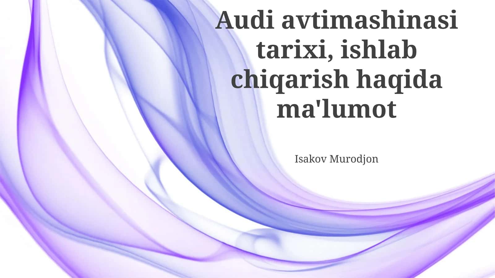 Audi avtomobillarining ishlab chiqarilishi