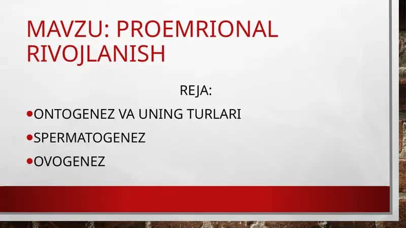 Proemrional rivojlanish