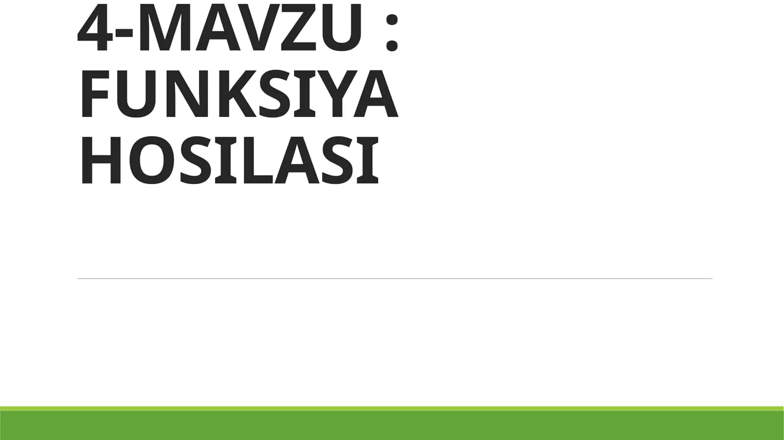 FUNKSIYA HOSILASI