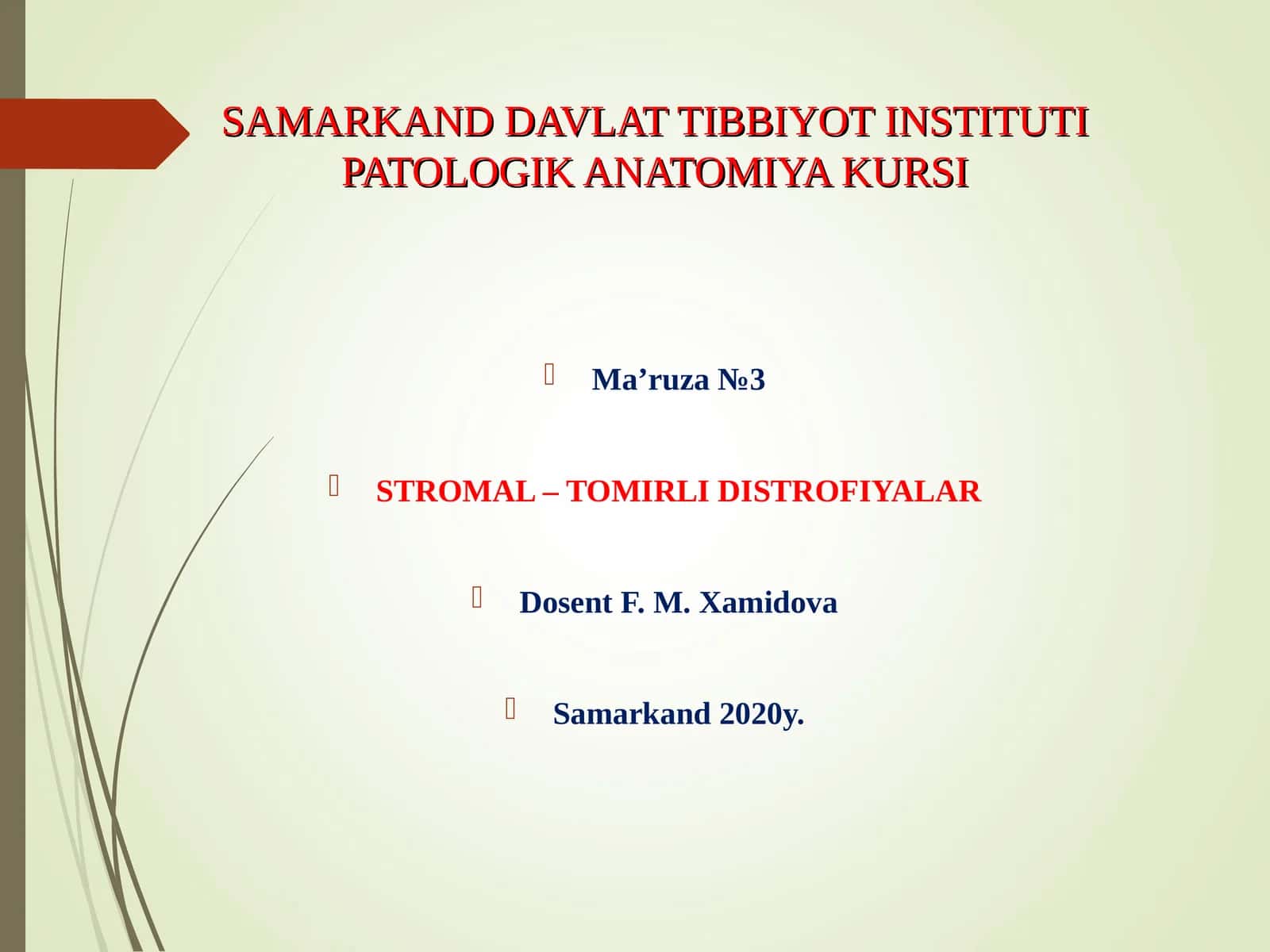 STROMAL – TOMIRLI DISTROFIYALAR