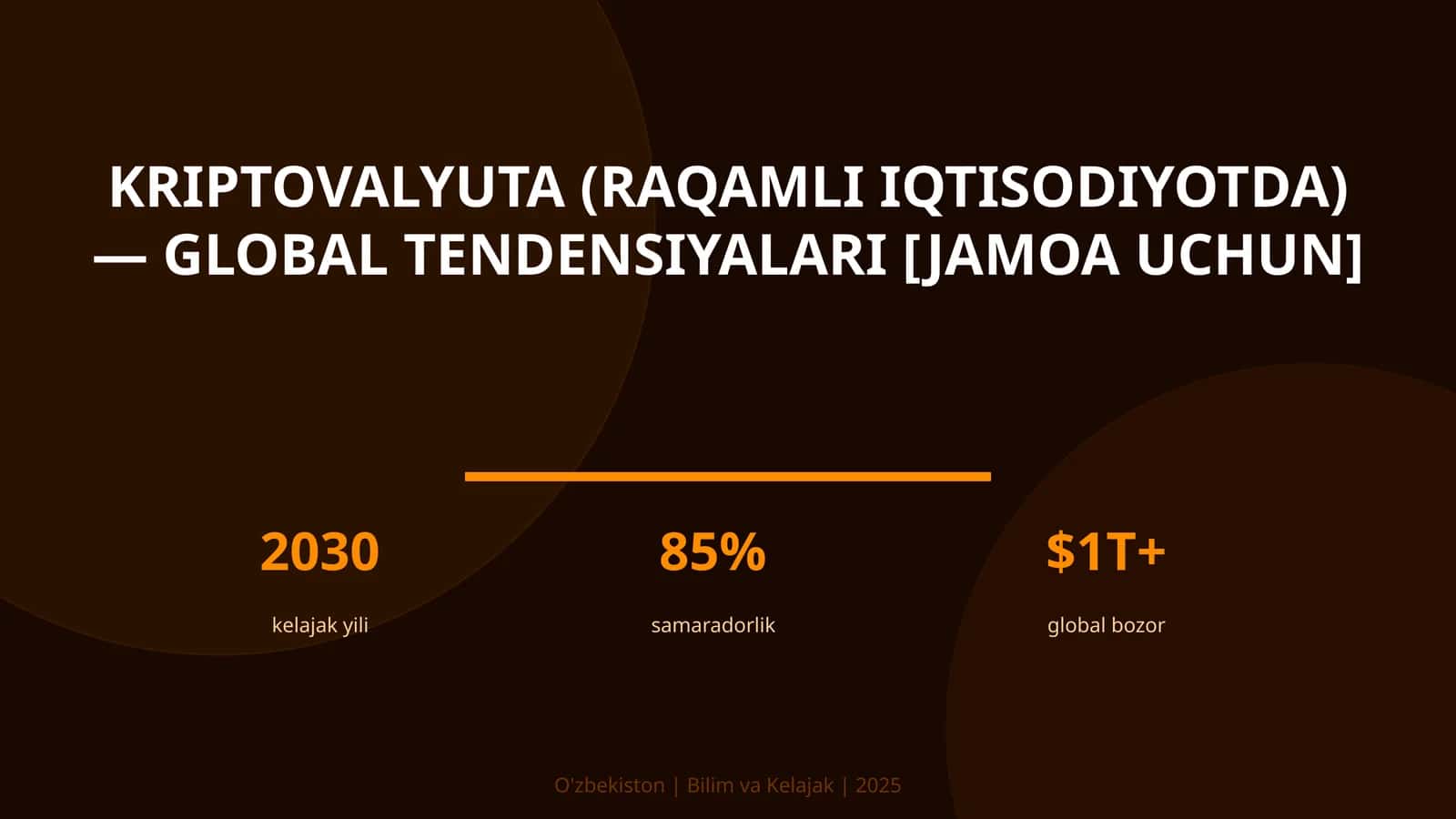 Kriptovalyuta (raqamli iqtisodiyotda) — global tendensiyalari [jamoa uchun]