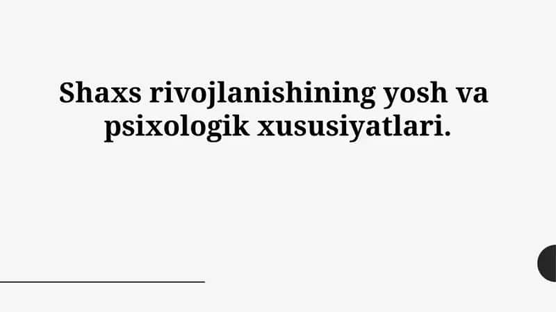 Shaxsiyat Rivojlanishi