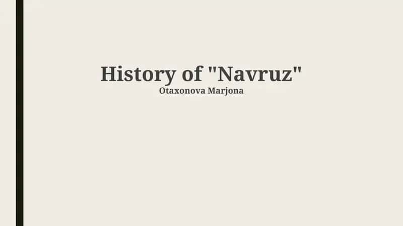History of "Navruz"