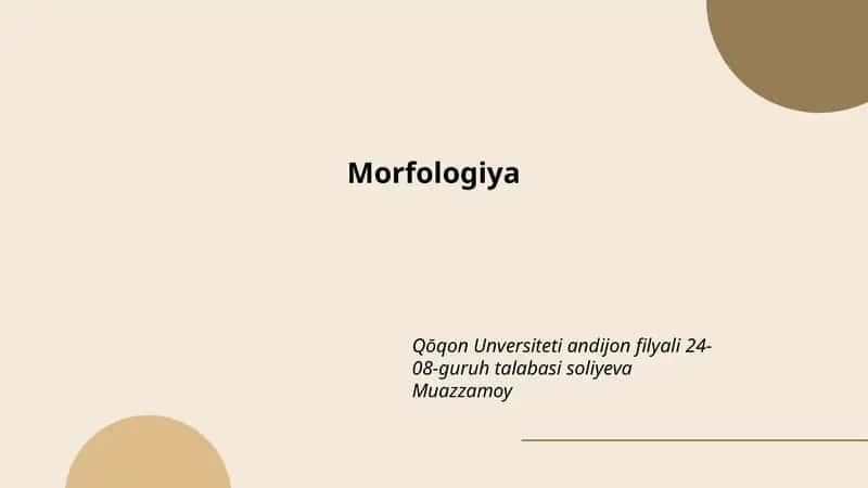 Morfologiya