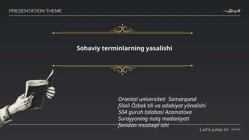 Sohaviy terminlarning yasalishi