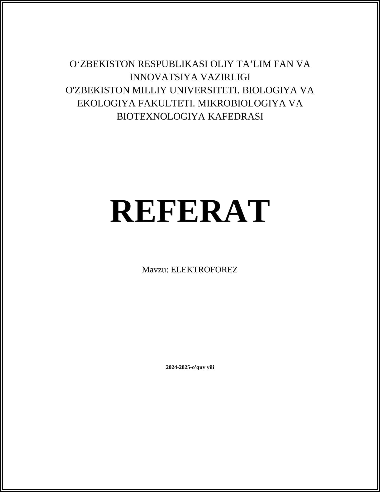 ELEKTROFOREZ