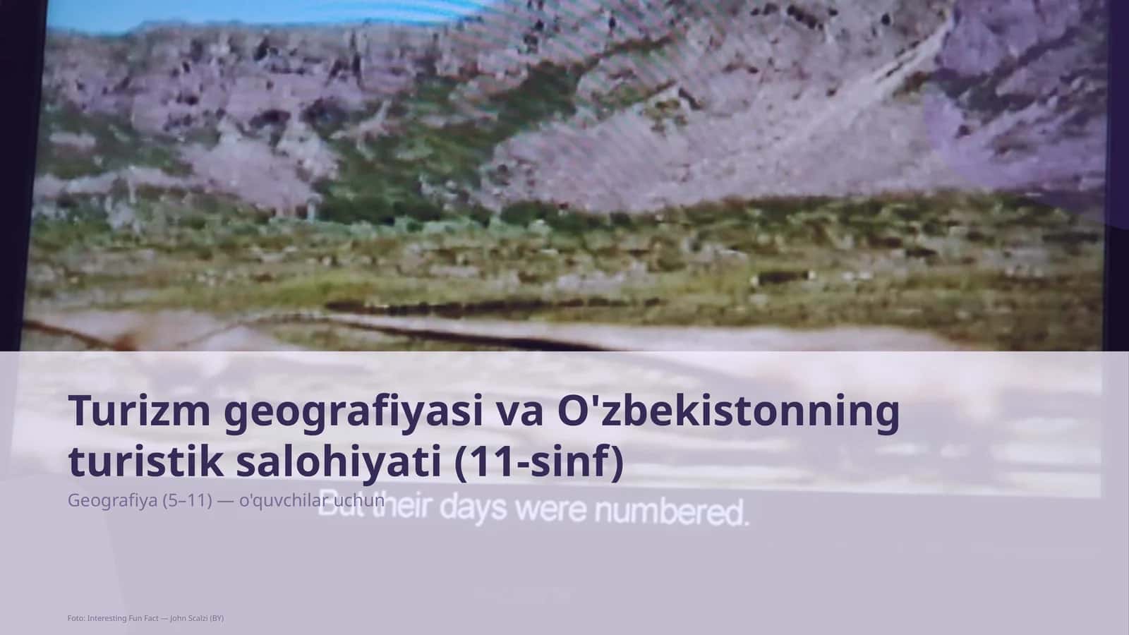 Turizm geografiyasi va O'zbekistonning turistik salohiyati (11-sinf)