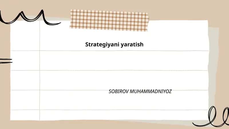 Strategiyani yaratish