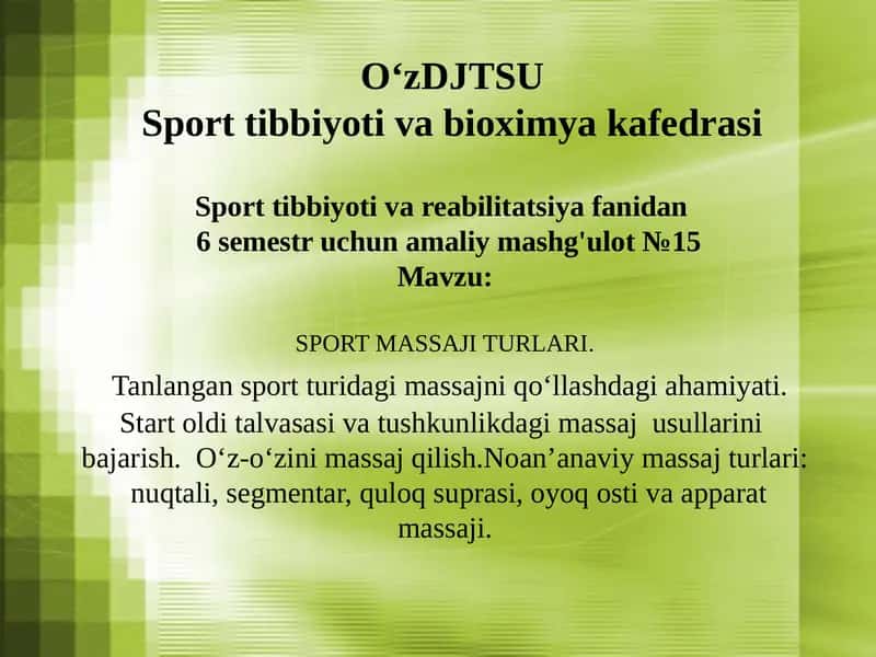 6semestr uchun amaliy mashg'ulot №15