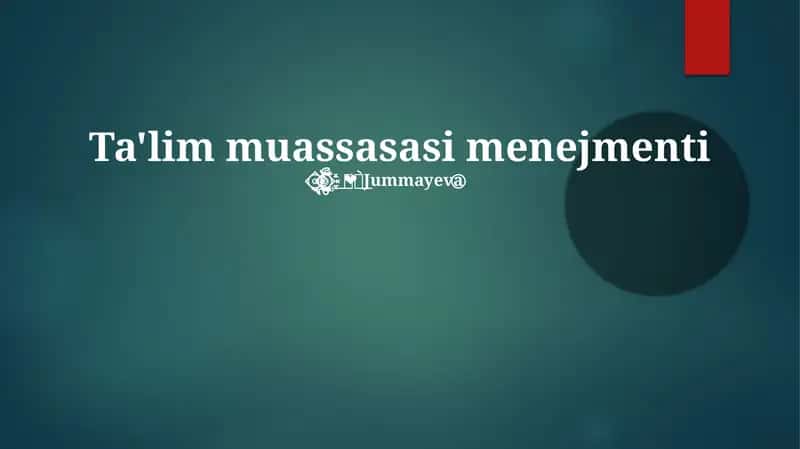 Ta'lim muassasasi menejmenti