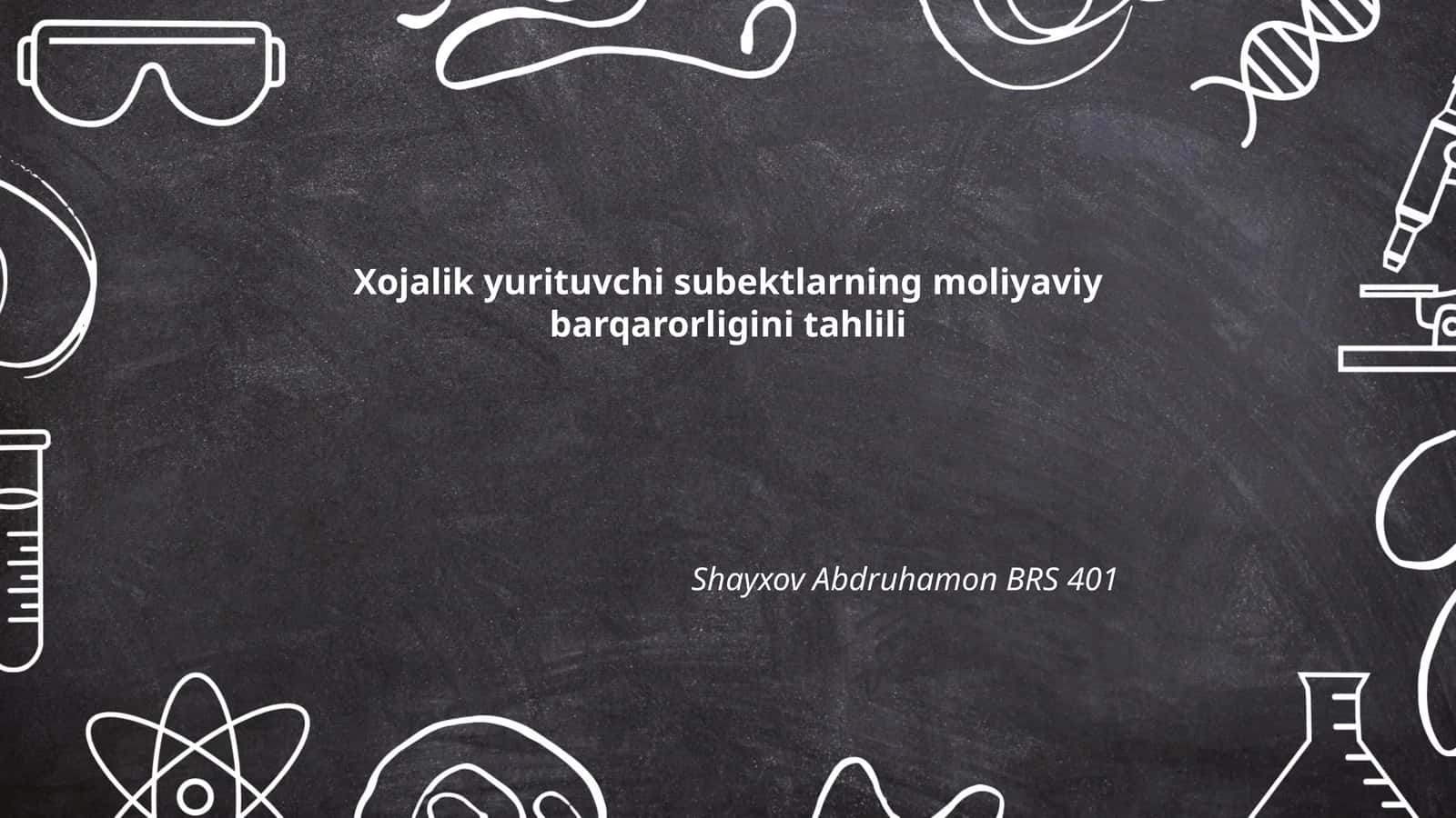 Moliyaviy barqarorlik tushunchasi va uning indikatorlari