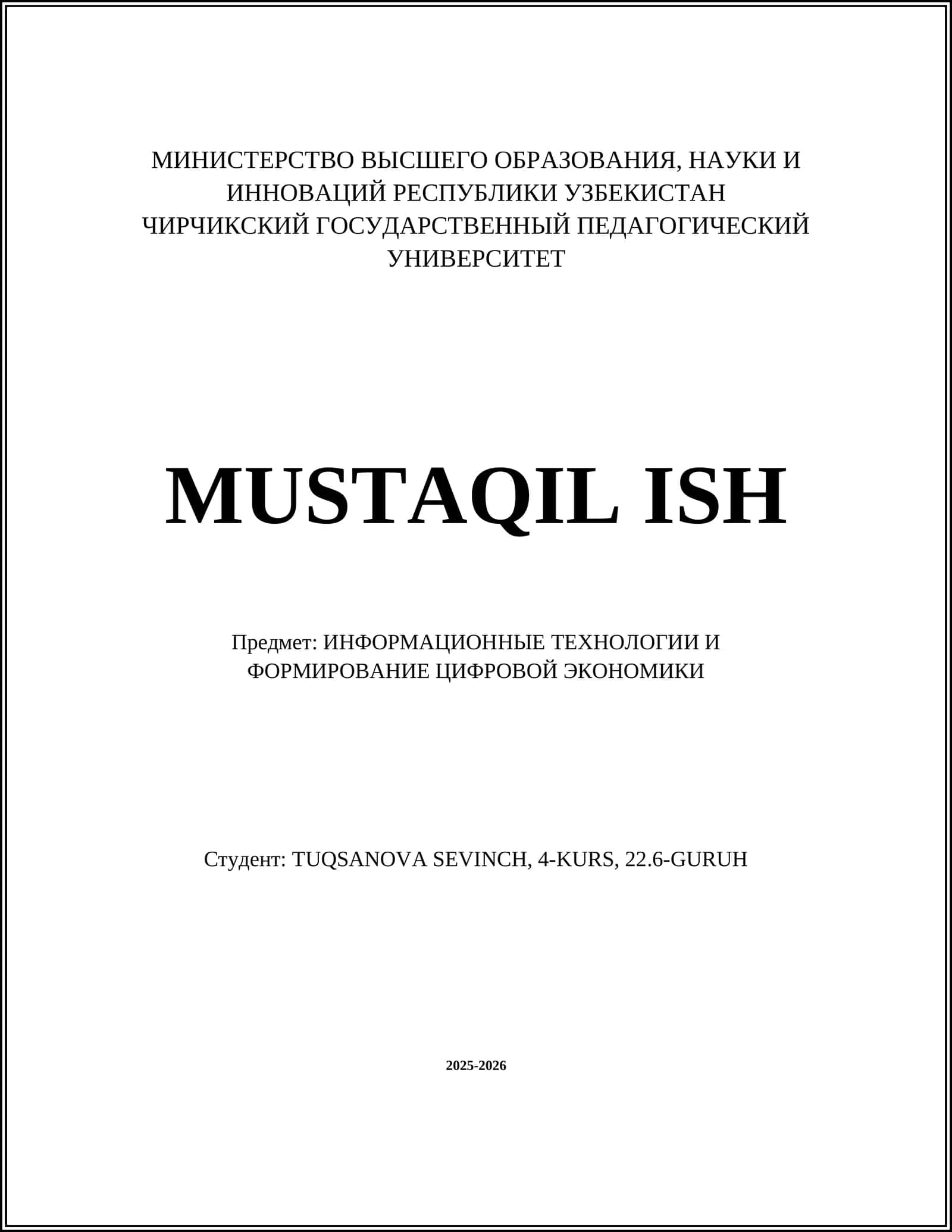 MUSTAQIL ISH