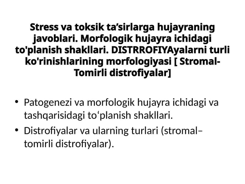 Distrofiyalar va ularning turlari