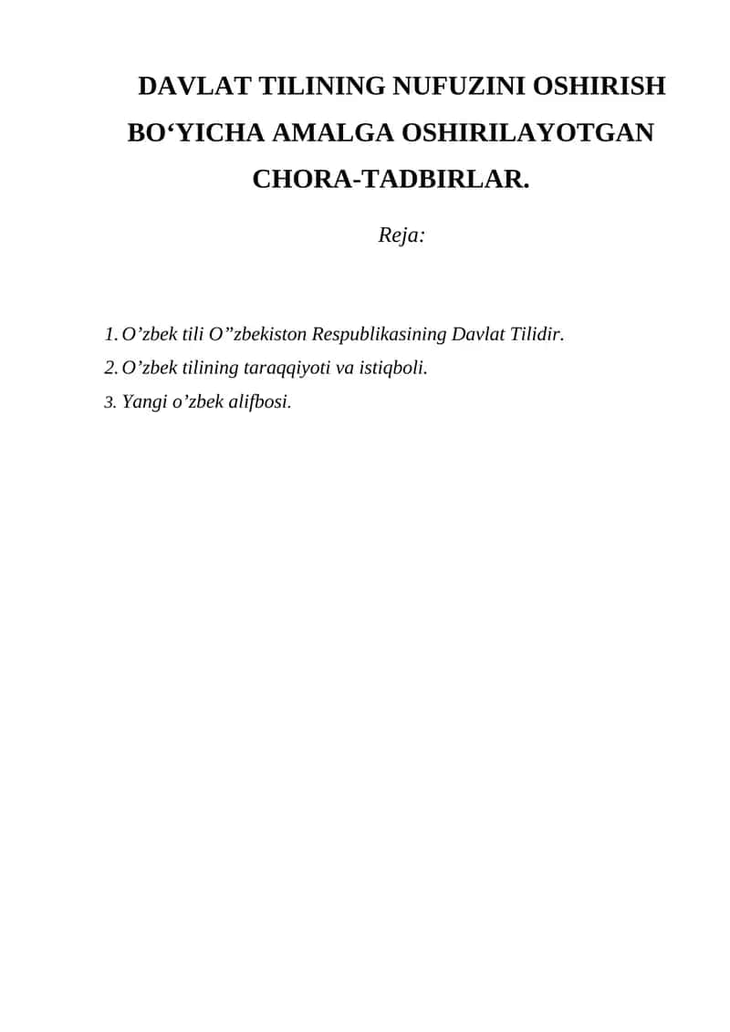 O'zbek tili