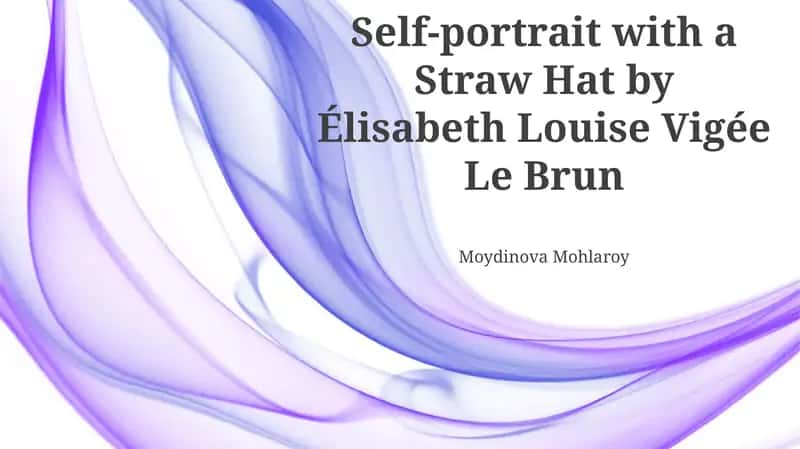 Analysis of the composition and technique in the self-portrait by Élisabeth Louise Vigée Le Brun, highlighting the artist's strategic placement and use of a diagonal line to engage the viewer 1
