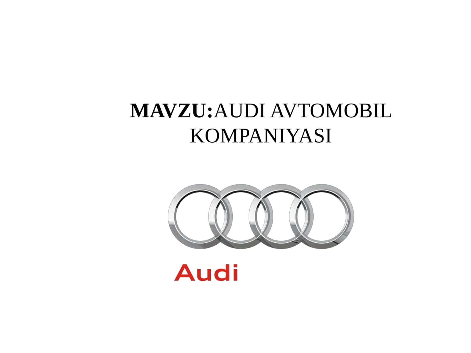 AUDI AVTOMOBIL KOMPANIYASI