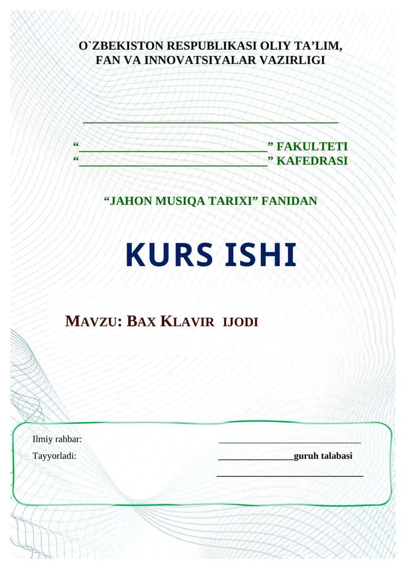 BAX KLAVIR  IJODI