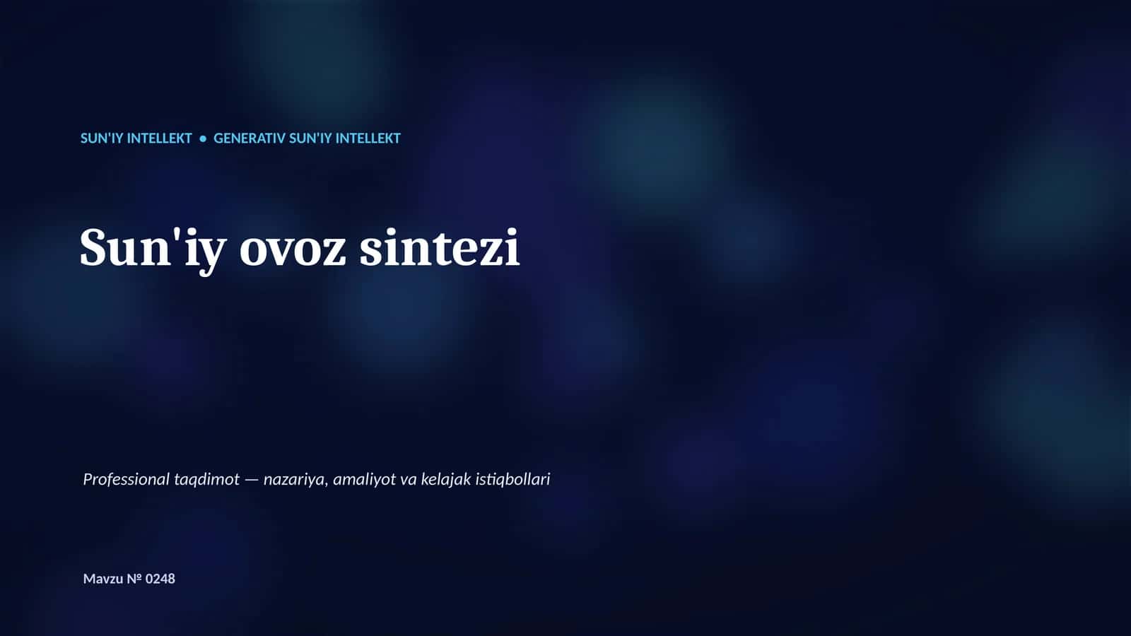 Generativ SUN'IY INTELLEKT