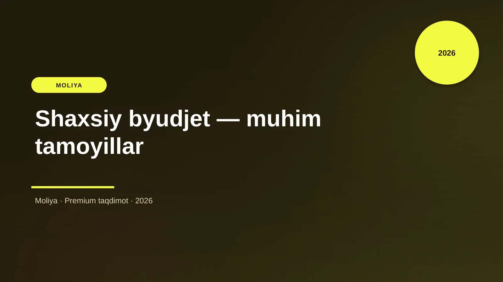 Shaxsiy byudjet — muhim tamoyillar