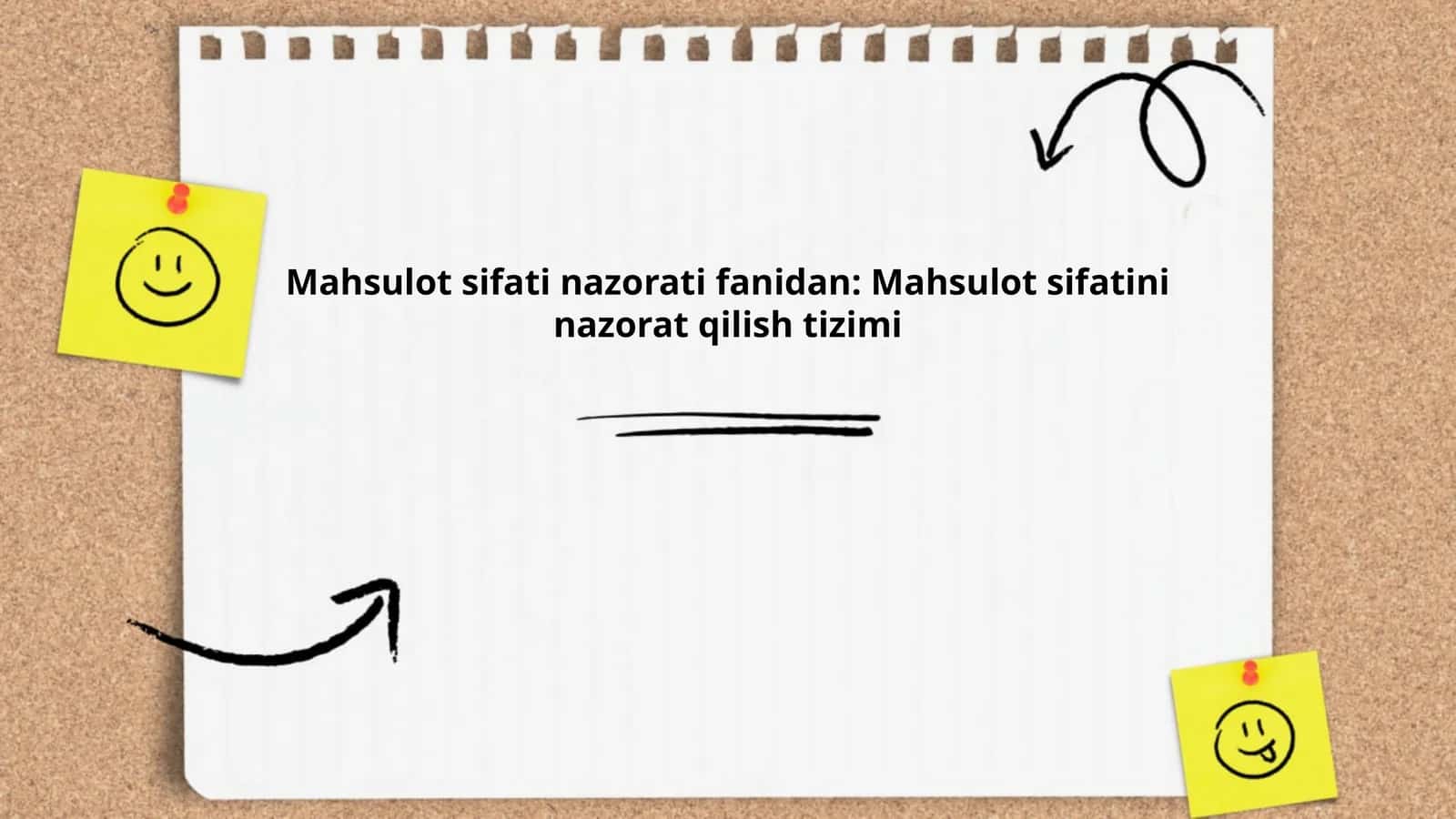 Mahsulot sifati nazorati fanidan: Mahsulot sifatini nazorat qilish tizimi