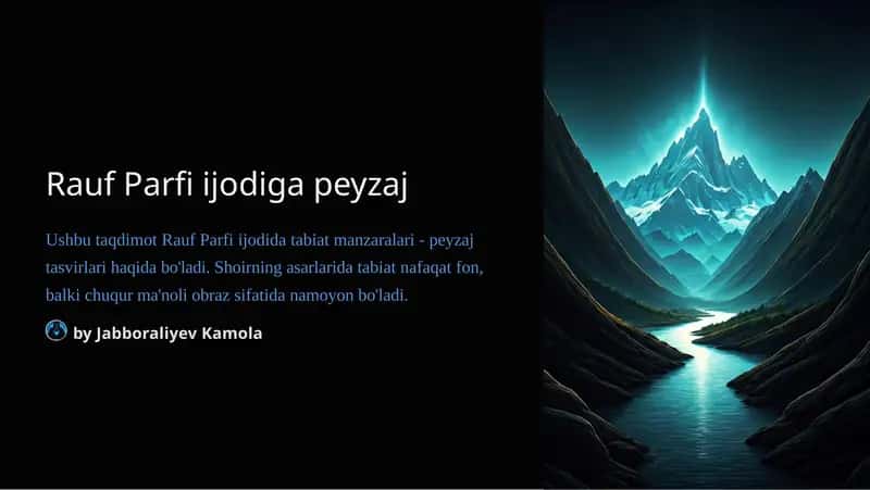 Rauf Parfi ijodiga peyzaj