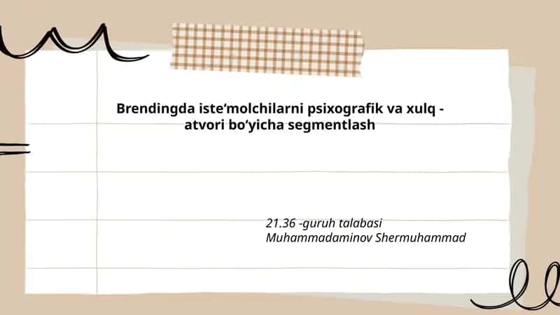 Psixografik va Xulq-atvoriy Segmentlash