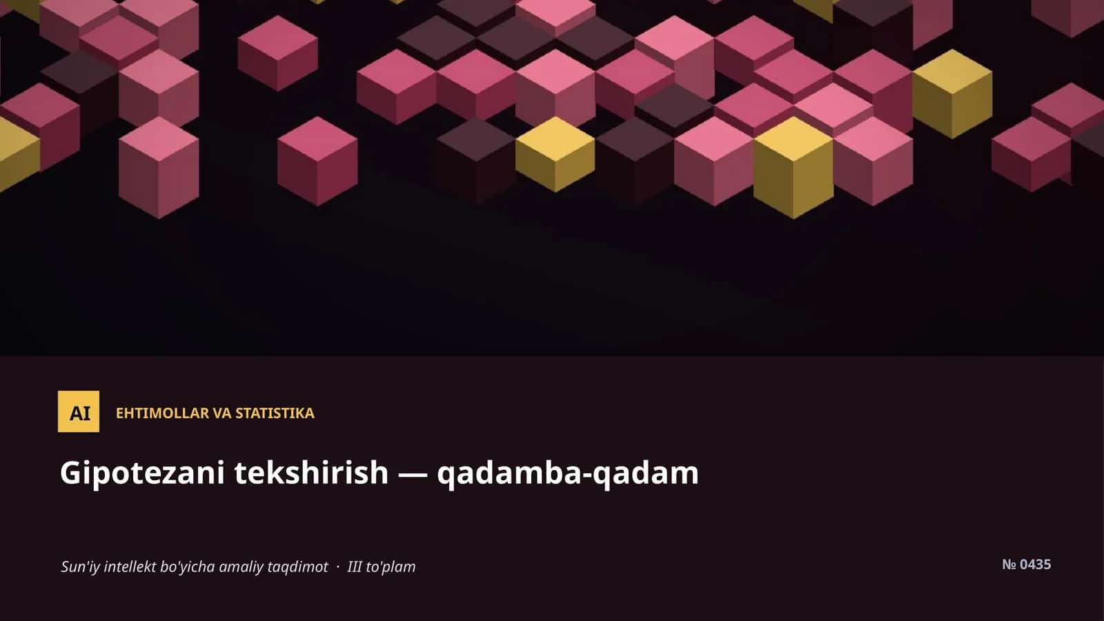 EHTIMOLLAR VA STATISTIKA