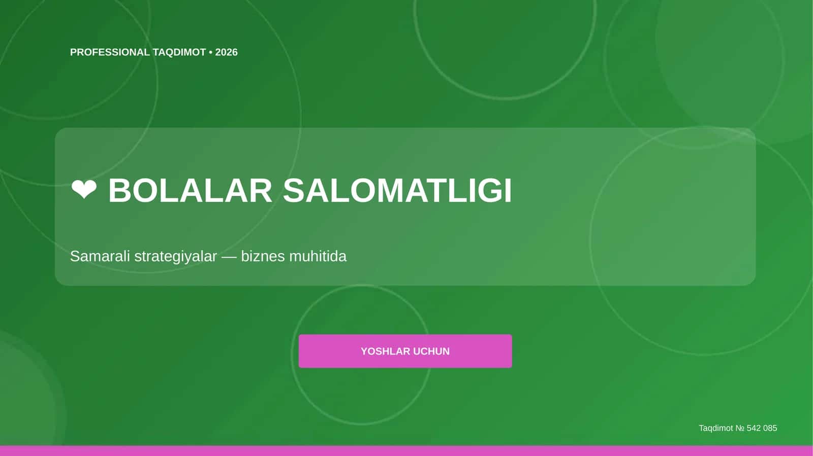 Bolalar salomatligi: samarali strategiyalar (biznes muhitida) [yoshlar uchun]