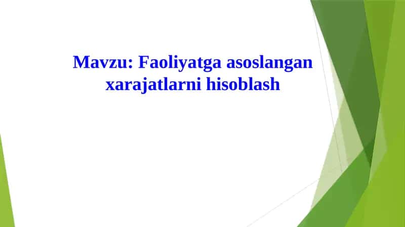 Xarajatlarning turllari