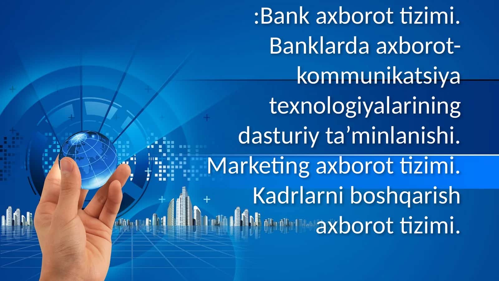 Bankavtomatlashtirilgan axborot tizimlari