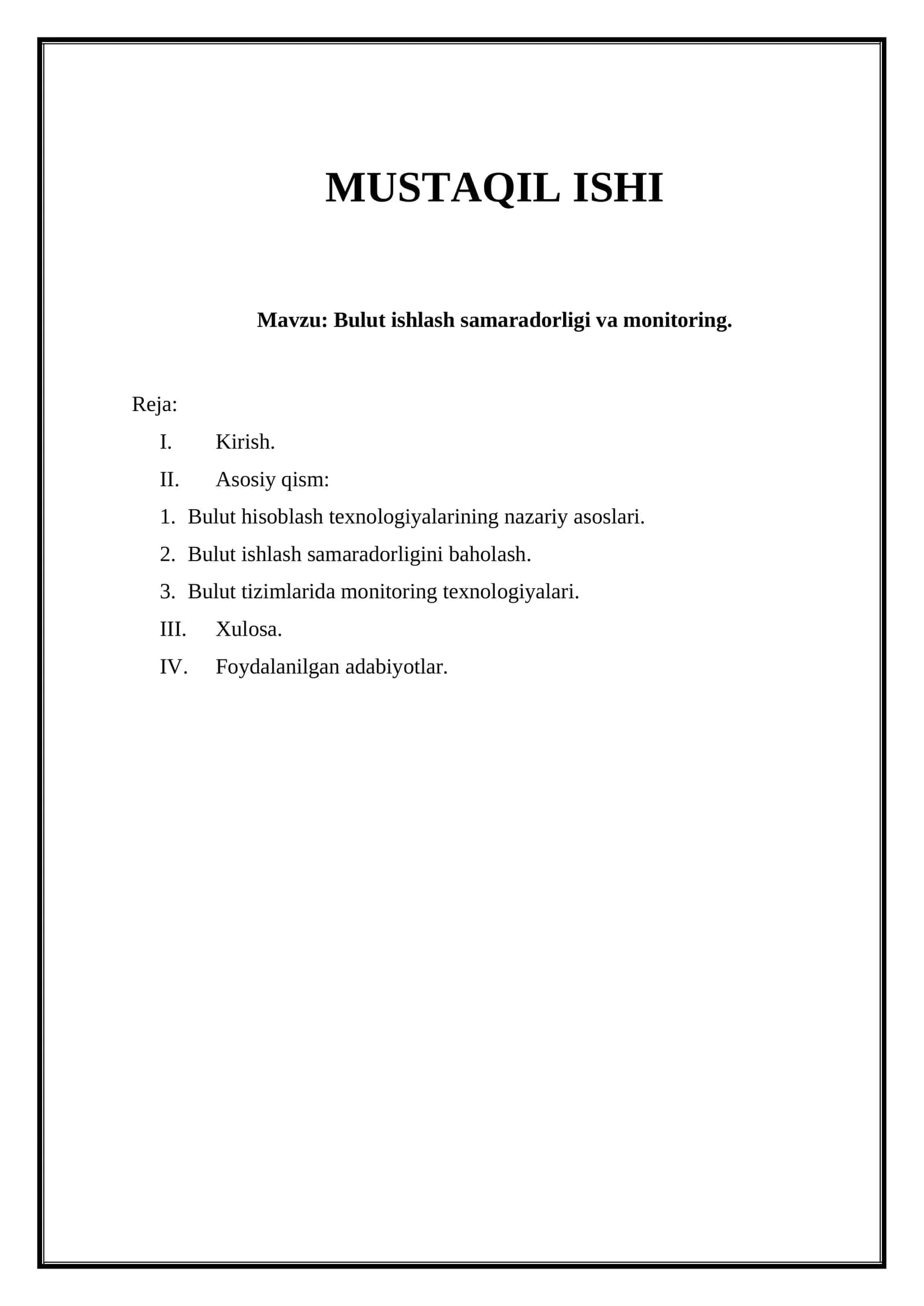 Bulut ishlash samaradorligi va monitoring