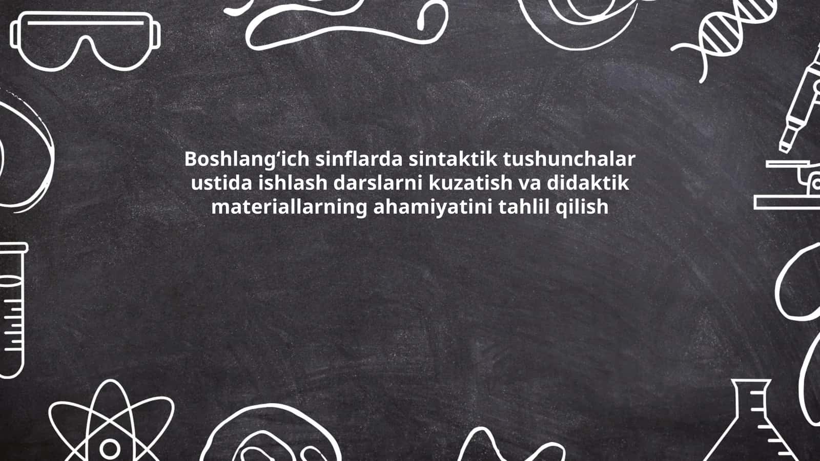 Boshlang‘ich sinflarda sintaktik tushunchalar