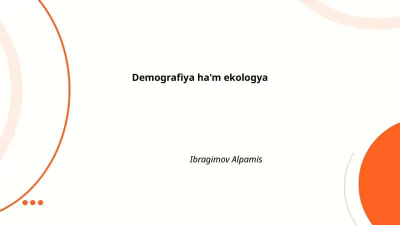 Demografiya ha'm ekologya