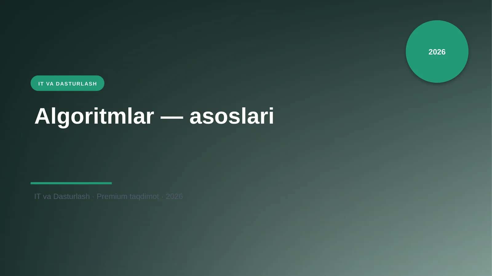 Algoritmlar — asoslari