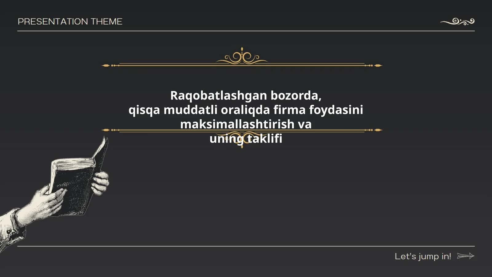 Raqobatlashgan bozorda, qisqa muddatli oraliqda firma foydasini maksimallashtirish va uning taklifi