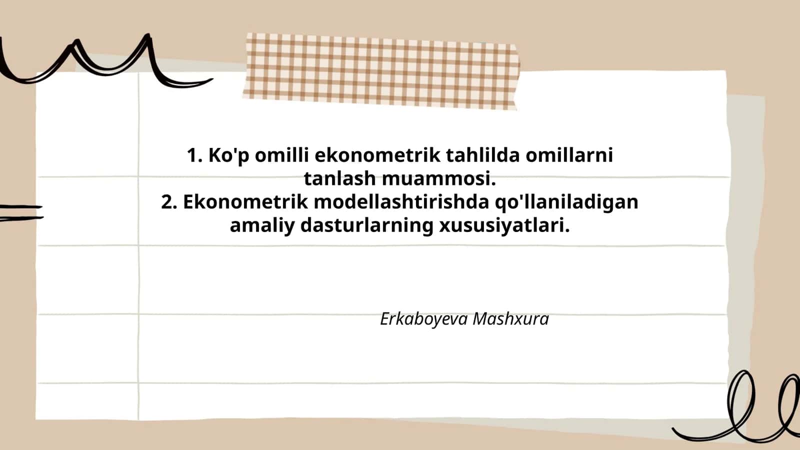Ko'p omilli ekonometrik tahlilda omillarni tanlash muammosi
