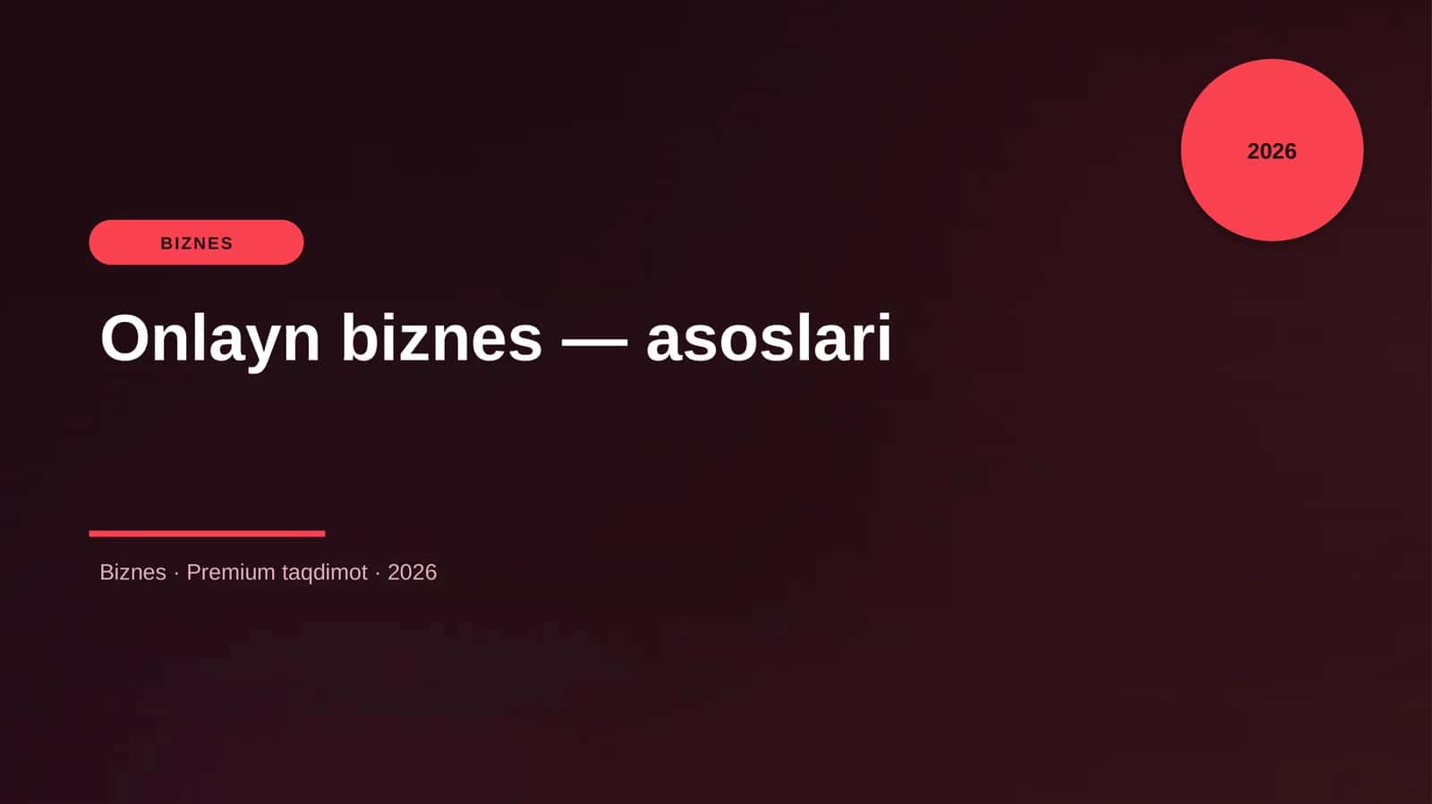 Onlayn biznes — asoslari