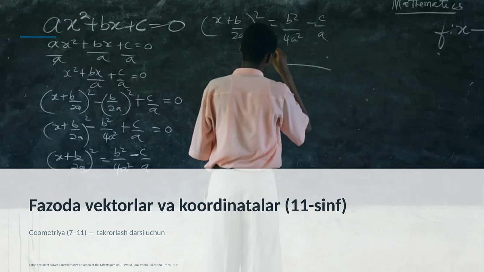 Fazoda vektorlar va koordinatalar (11-sinf)