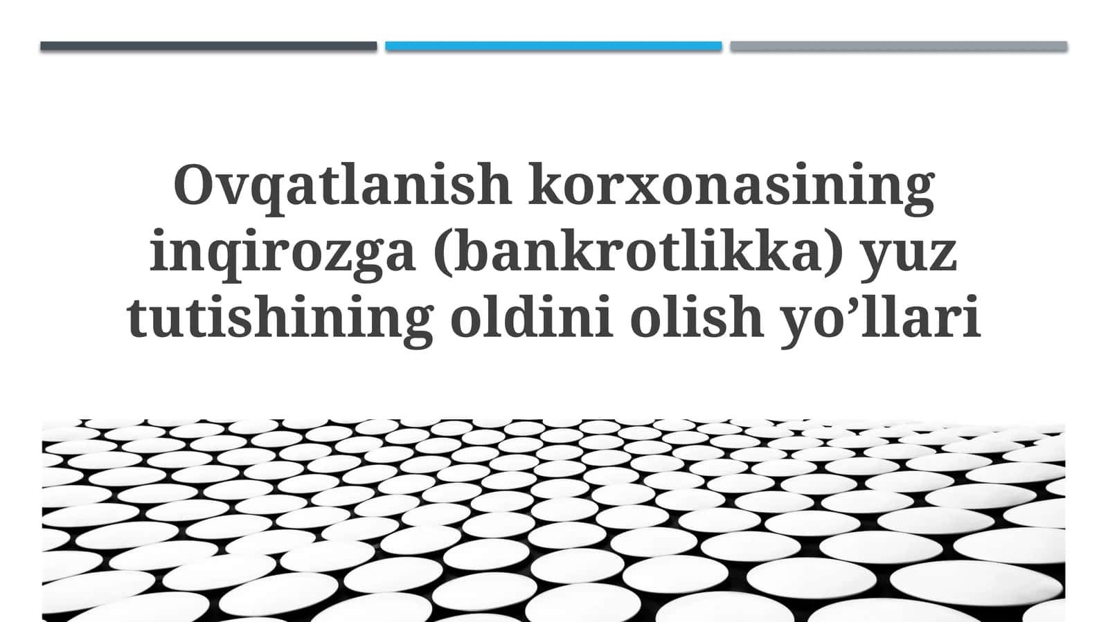 Ovqatlanish korxonasining inqirozga yuz tutishi