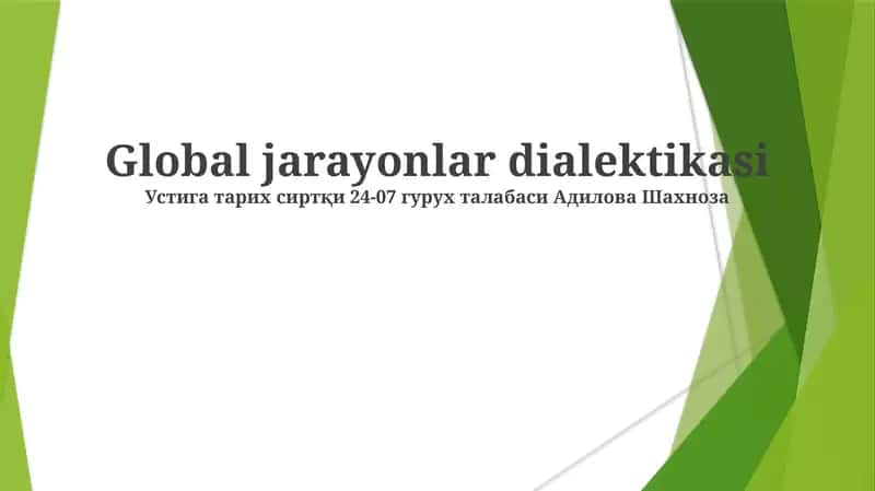 Global jarayonlar dialektikasi