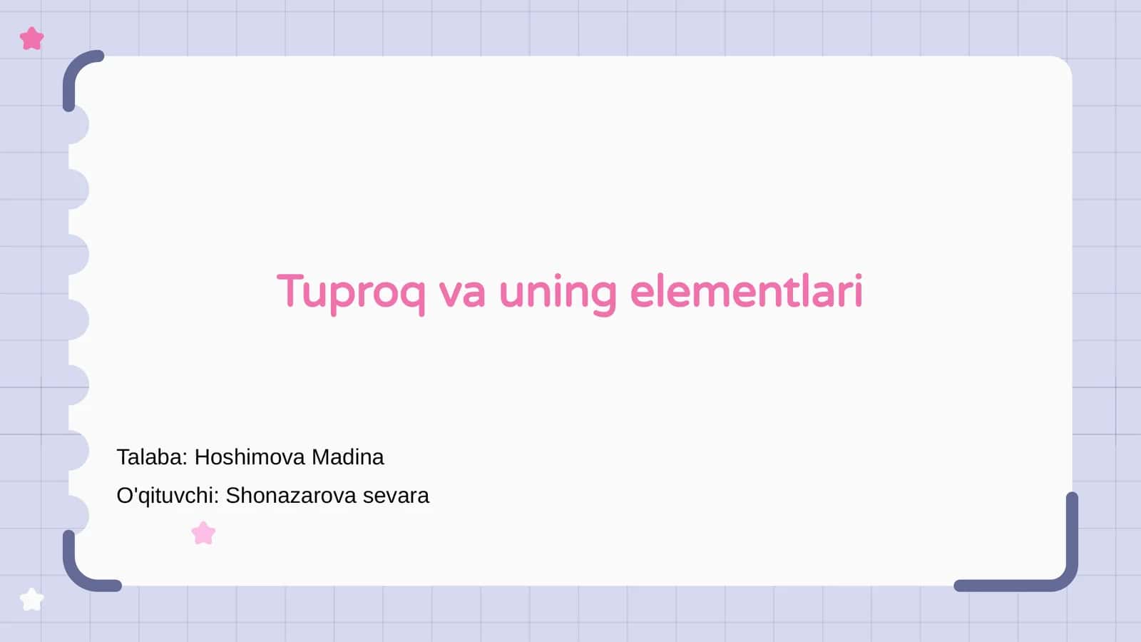 Tuproq va uning elementlari