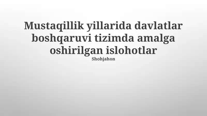 Savollar va test savollar