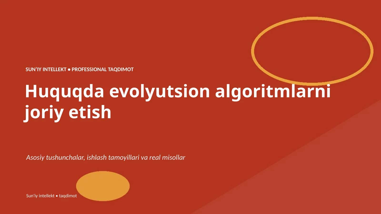 Huquqda evolyutsion algoritmlarni joriy etish