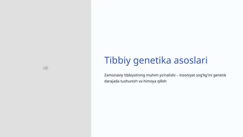 Tibbiy Genetika Asoslari