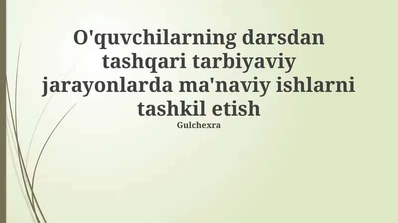 Ma'naviy-axloqiy tarbiya