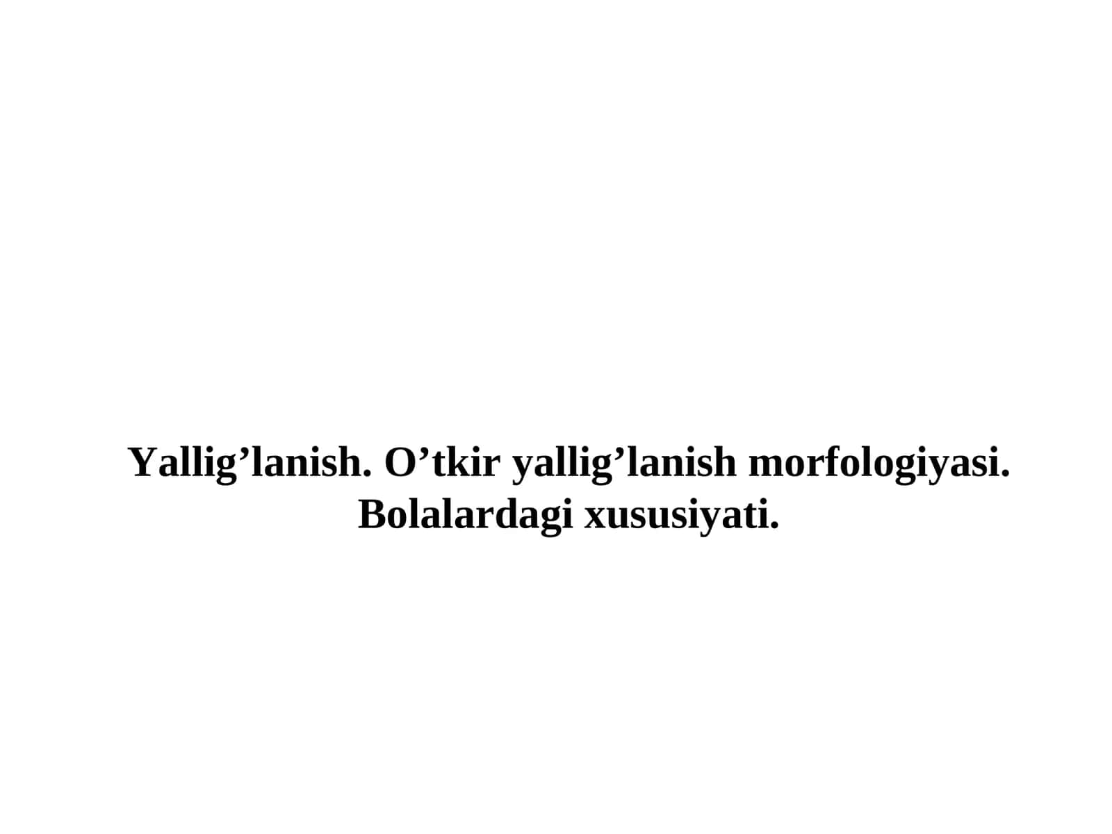 Yallig’lanish