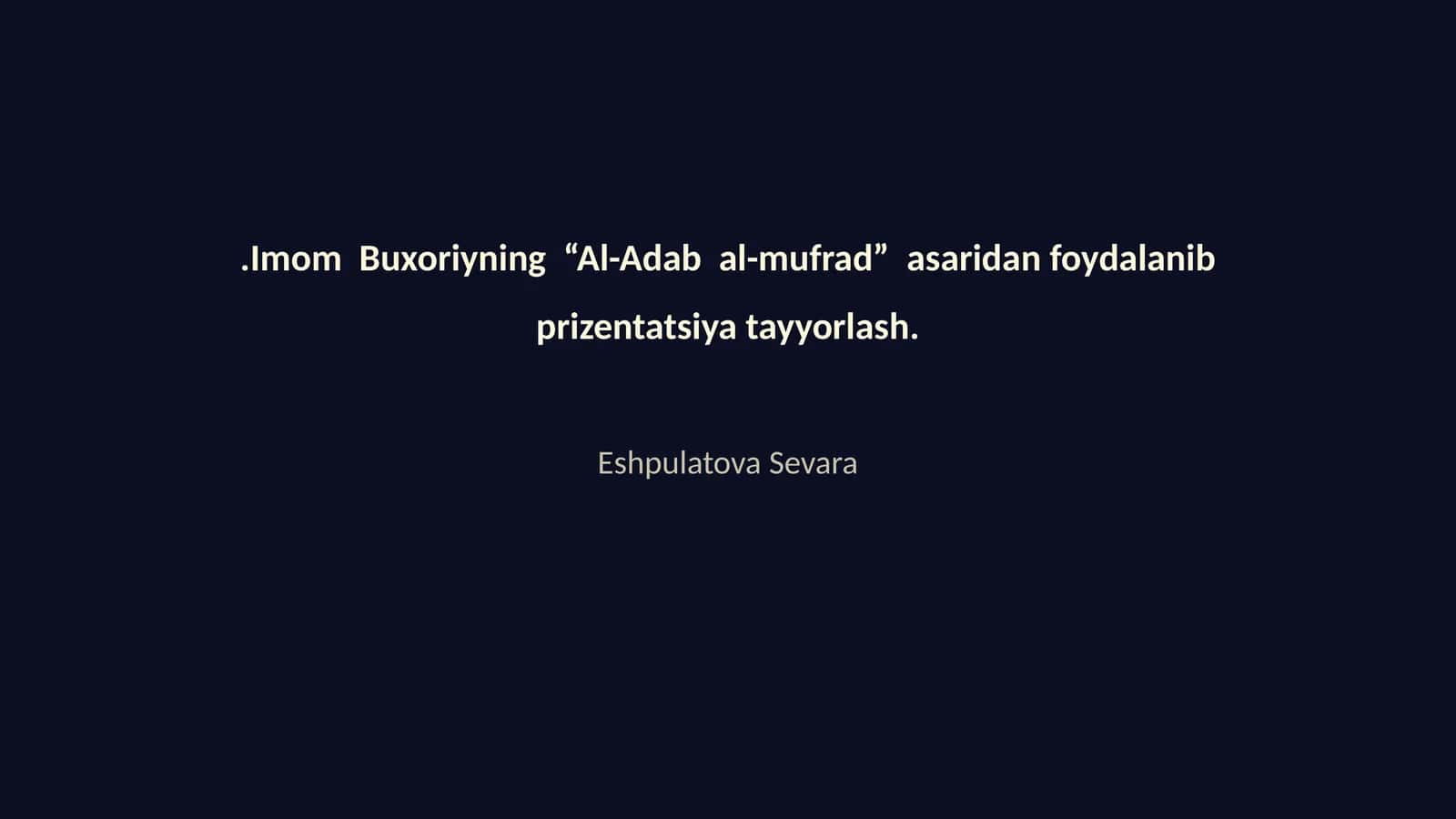 Al-Adab al-mufrad
